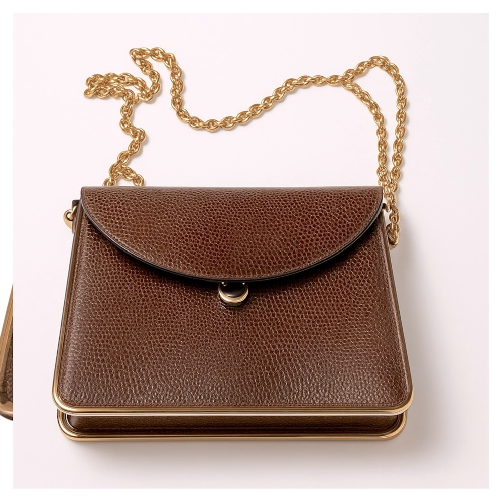 Elegant Brown Leather Shoulder Bag